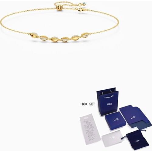 2021 Fashion Jewelry SWA New SHELL Beam Necklace Exquisite Shell Decoration Crystal Necklace Female Simple Romantic Jewelry Gift