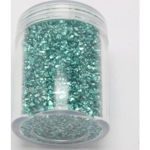 45 Gram Purple Glass Crushed Chips Irregular Shape Nail Art Tips + Storage Box