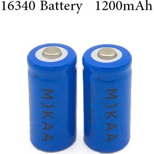 2pcs/lot CR123A 16340 CR123 Battery 3.7V 1200mAh Rechargeable Lithium Li-ion Battery for LED Flashlight Laser Pen