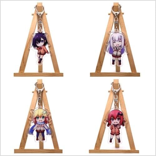 Anime Gabriel DropOut Keychain Figure Tenma Gabriel White Vignette April Tsukinose Acrylic Bag Pendant Keyring for Gift