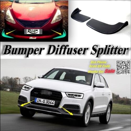 Car Splitter Diffuser Bumper Canard Lip For Audi Q3 SQ3 Tuning Body Kit / Front Deflector Car Fin Chin Reduce Body Tune Look