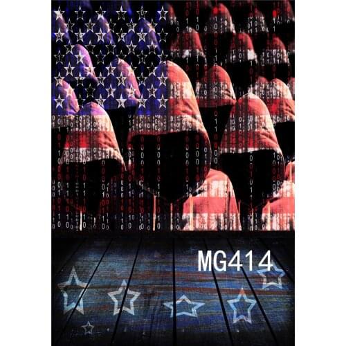 Polyester Hooded Hacker American Flag Wood Backdrop Background Photography Studio PropS Photographic Seamless Washable No Crease