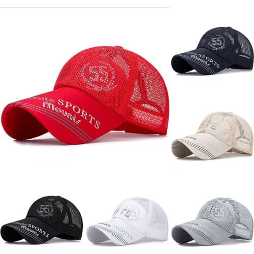 2021 New Mens Mesh Baseball Cap unisex Breathable Mesh Snapback Hats Black Red Casual sport Hats Outdoor Trucker Caps Gorras