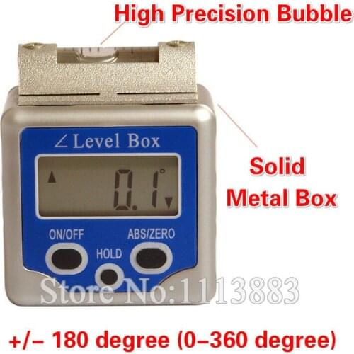 Digital Bevel Box Level Angle Finder Gauge Sensor 360 Degrees Protractor Spirit Level Inclinometer With High Precision Bubble
