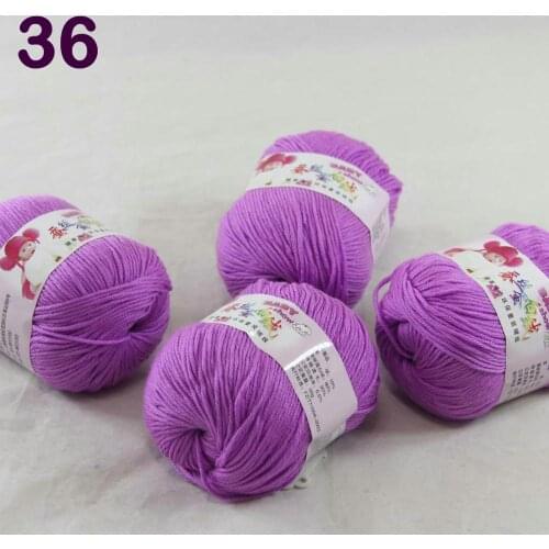 Color Optional 4 ballsX50g Cashmere Silk Velvet Children Hand Kintting Yarn 1836 Iris pink