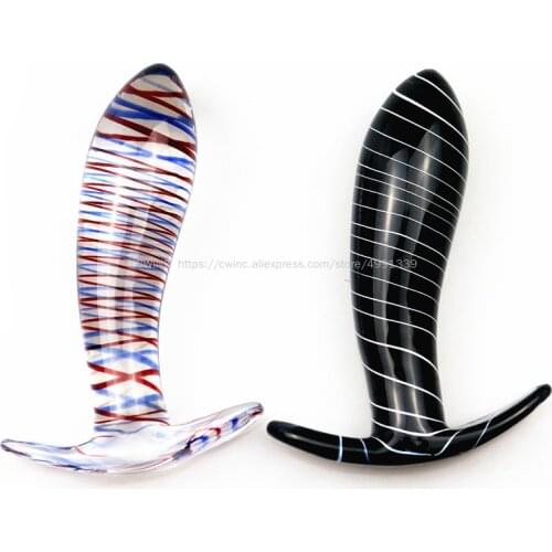 CW0175 Male Female Glass Anal Anus Butt Plug 12Cm