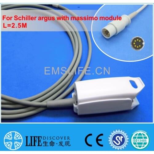 Long cable adult NEONATE or new born wrap spo2 sensor for SCHILLER ARGUS PRO ROUND 7PIN MASIMO MODULE