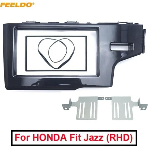 FEELDO Car 2Din Stereo Radio Dash Panel Fascia Frame For HONDA Fit Jazz (RHD) 2013+ DVD/CD Frame Installation Trim Kit #MX4945