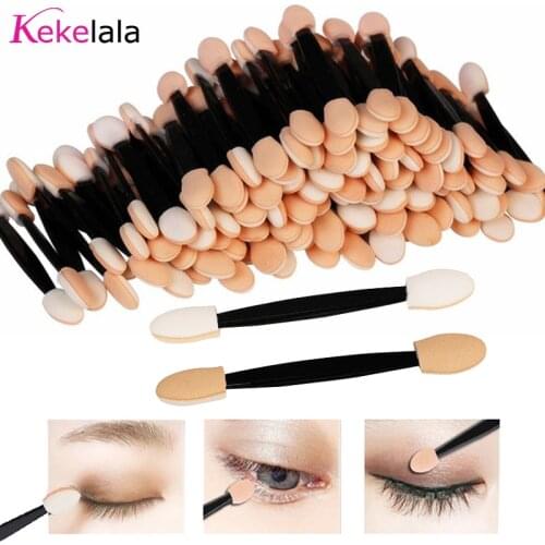 Kekelala 30pcs/Lot Mini Eyeshadow Brushes Disposable Nylon Eye Shadow Brushes Double Sponge Bud Micro Makeup Beauty Tools