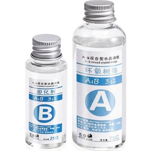 L9BE 1 Set Clear Resin Epoxy High Adhesive 3:1 AB Crystal Glue Resin Jewelry Making