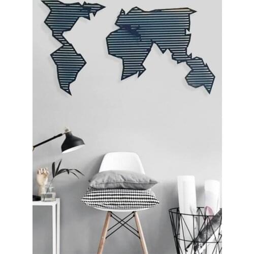Lines Metal World Map Metal Wall Decor Art Decor 3D Metal Sculpture Home Decor Office Decor