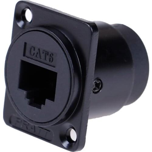 D-type Module RJ45 Socket Cable Female Signal Connector Cat6 Panel Mount Network Ethernet Extension Interface Adapter