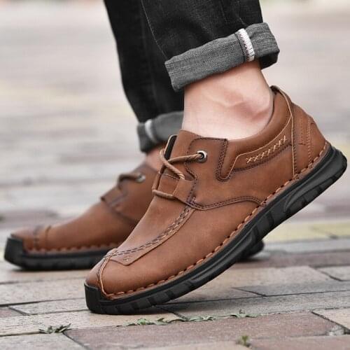 Men Leather Casual Sneakers Fashion Driving Comfortable Quality Leather Shoes Men Hot Sale Tooling casual Walking Sneakers