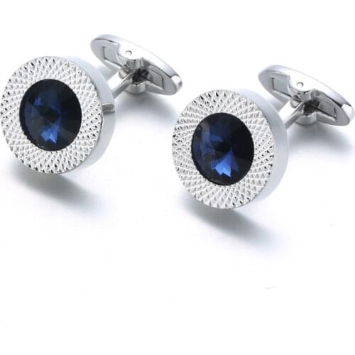 Mens Cufflinks 2020 New High-quality Light Luxury Round Inlaid Colorful Crystal French Shirts Cuff Buttons Mens Jewelry Gifts