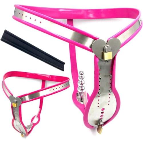 Male Chastity Belts with Removable Anal Plug Heart-Shaped Chastity Lock Bondage Device Virginity Pants Sexy Toys for Men G7-4-95