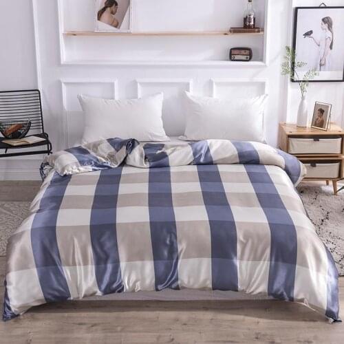 1Pcs Duvet cover printing satin Ice silk Single Double Queen King size Quilt Cover Advanced Home Hotel Bedding article