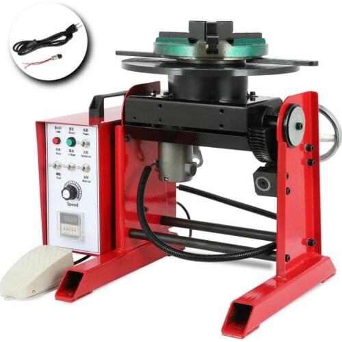 30KG Rotary Welding Positioner Turntable Timing Time-controller 0-90º Tilte Table Dia. 200mm Three-jaw Chuck