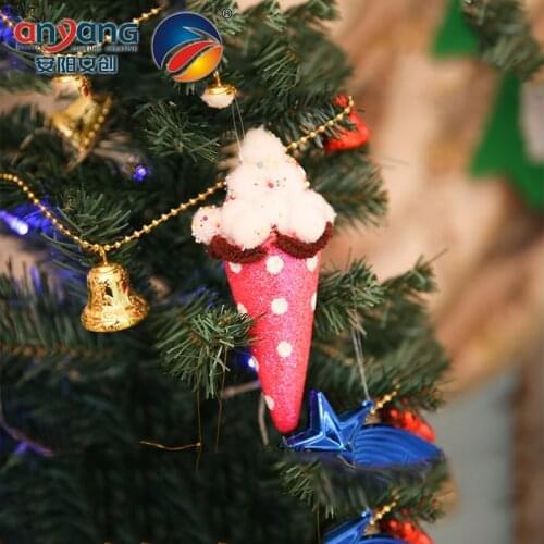 Christmas decorations tree pendants Multicolor ice cream tree top pendants