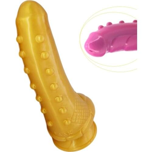 S Golden Dildo Massage Anal Plug Silicone Point Raised Rough Friction Stimulation G-Spot Long-Lasting Toy Butt Prostate Massage