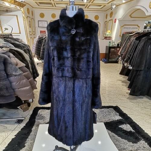 2020 feminine new models fashion mink fur coat mink fur coat black mink fur coat from natural very comfortable mink coat 65