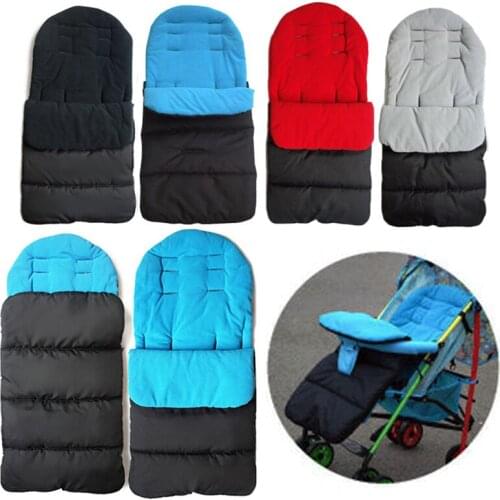 Stroller Sleeping Bag Black And Red Polar Fleece Foot Cover Windproof Warm Thickening Cotton Pad Baby Carriage Sleeping Bag