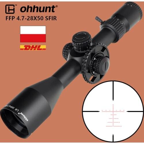 Ohhunt LR FFP 4.7-28X50 SFIR Tactical Optical Sights Side Parallax Scope First Focal Plane Hunting Riflescope Lock Reset
