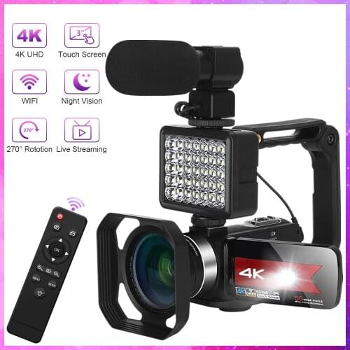Vlogging 4K Video Camera for YouTube Recorder 56MP 3.0Inch 16X Digital Zoom IR Night Vision WiFi Digital Camera Camcorder