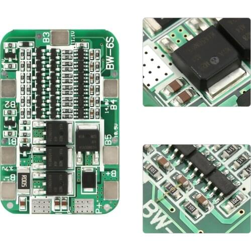 Battery Protection Board 6S 15A 22V 24V Protection Boards BMS Battery Protection Board For 18650 Lithium Batteries