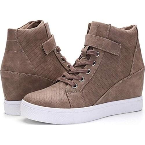Women Wedge Boots fashion Winter Warm Ankle Boots Female Leather Non Slip Snow Boot Ladies Height Increasing Short Boots