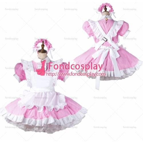 Sissy maid satin dress lockable Uniform cosplay costume Tailor-made[G2207]