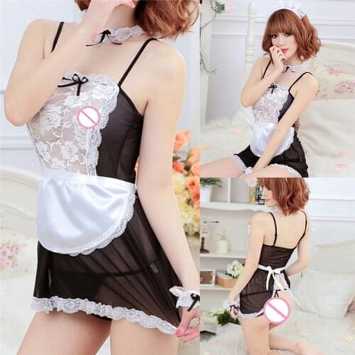 1Set Women Cosplay Sexy Lenceria Erotic Lingerie Sheer Lace Halloween Costume Role Play Erotic Underwear Uniform Lingerie