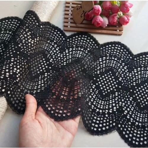 1 Meter Black Stretch Lace Ribbon Embroidered Elastic Lace Trims Garment Accessories DIY Sewing Jacquard Lace Tape for Underwear