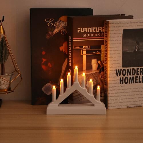 1 Pc Christmas Plastic Candle Bridge Light Bridge Shape Led Night Light Bridge Shape Table Lamp - No Battery (random Color)