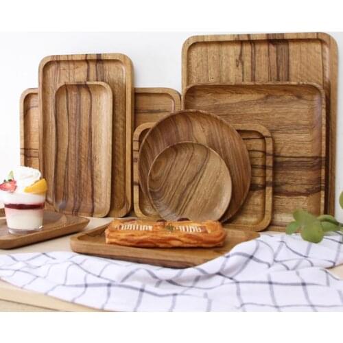 1Pcs Japanese Log Tableware Dessert Fruit Plate Coffee Shop Cake Shop Plate