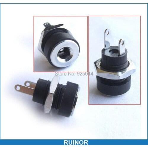 10PCS 3A Copper Power Charger Plug 3.5 x 1.3mm DC Socket Panel Mount Screw nut New