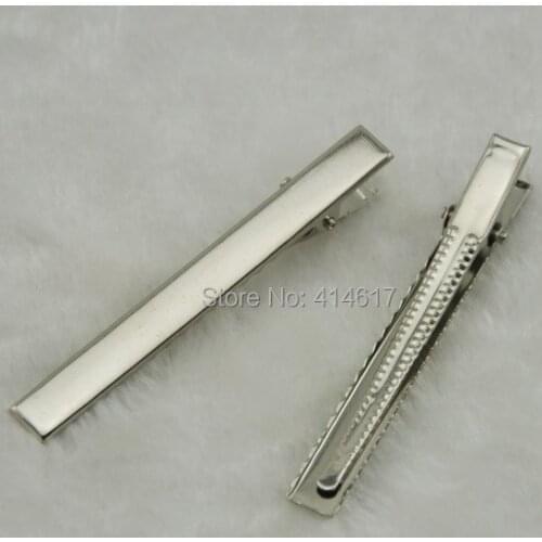50 pcs 75x9mm Silver Metal Alligator Prong Hair Clip Craft Wedding Party DZ017