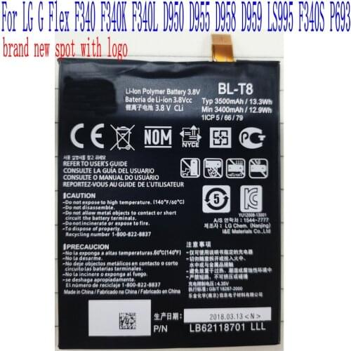 NEW High Quality 3500mAh BL-T8 Battery For LG G Flex F340 F340K F340L D950 D955 D958 D959 LS995 F340S P693 Mobile Phone