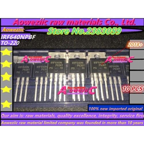 Aoweziic 2018+ 10PCS 100%new imported original IRF640N IRF640NPBF TO-220 field effect transistor N channel MOS transistor