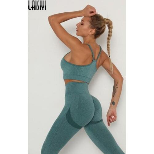 Seamless Gym Set Sports Bra and Leggings Jogging Women Set Clothes Seamless Workout Sports Tights Women Fitness Sports Suit