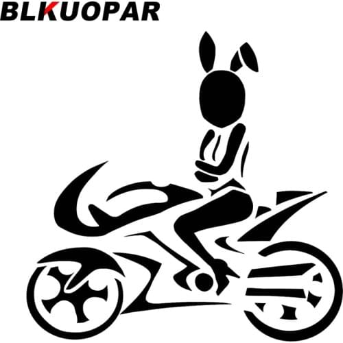 BLKUOPAR for Bunny Girl Riding a Motorcycle Car Stickers Sunscreen Decals Campervan Motorcycle Helmet Decor Car Styling