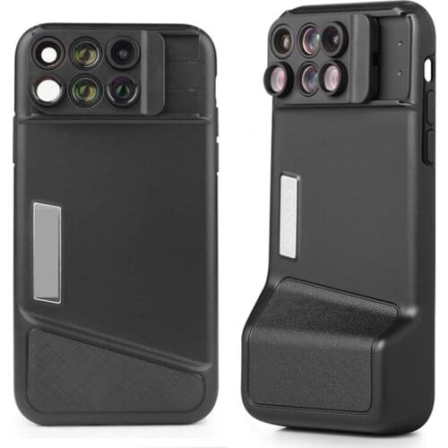 Bluetooth Phone Case Kit Camera Lens For IPhone X 6 in 1 Fisheye Wide Angle Macro Lens For iPhone X 10 Telescope Zoom Lenses
