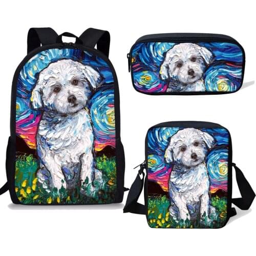 NOISYDESIGNS Children School Bags Kids Boys Girls Backpack Border Collie Art School Bag Teenagers Shoulder Book Mochila