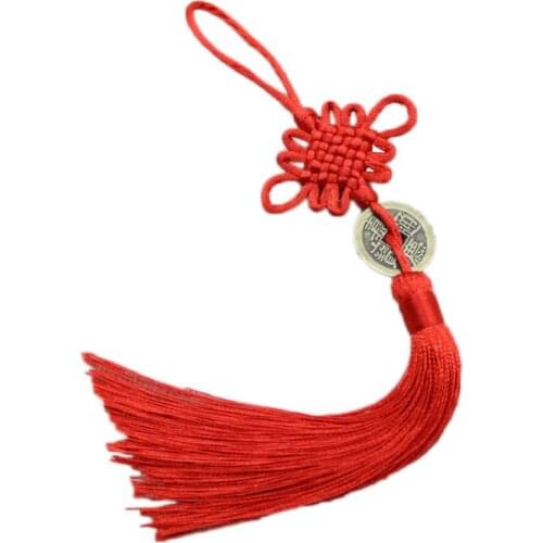 Chinese Knot Antique Copper Money Tassel Pendant Small Emperor Chinese Knot Tassel Simulation Copper Money Car Ornaments
