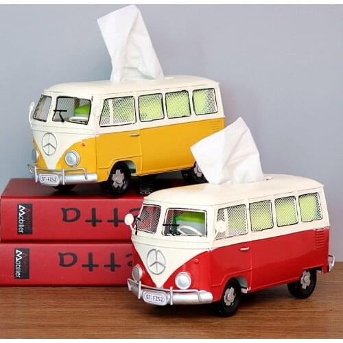 American retro creative napkin drawer, tissue box, Car, van, bus, Bar Restaurant Hotel home living room decoration ornaments