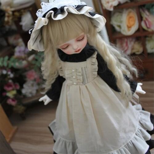 Doll Dress Black Color Court Clothes BJD Dress + Hair Band for For 1/4 MSD Doll,1/6 BJD Doll,1/3 BJD Doll and Blythe Doll