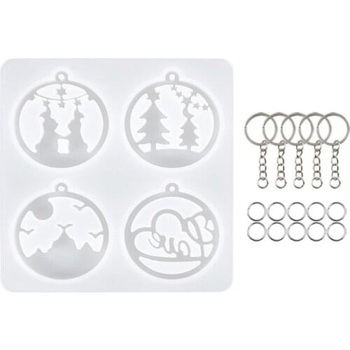 Casting Resin Mold Silicone Kit Key Chain/Wall Decoration Mould for Epoxy Resin Dream Catcher/feather Pendant Mold