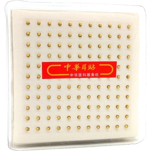 Magnetic bead Gold Plated Ear Seed Sticker Paste Bean Acupressure massage seed for Acupoint Therapy Auricular Acupuncture 121PCS
