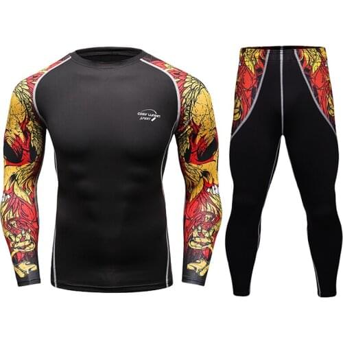 Cody Lundin Mens 3D Printed MMA Suit Tracksuit Outdoor Fitness Sportswear Rashguard And Leggings