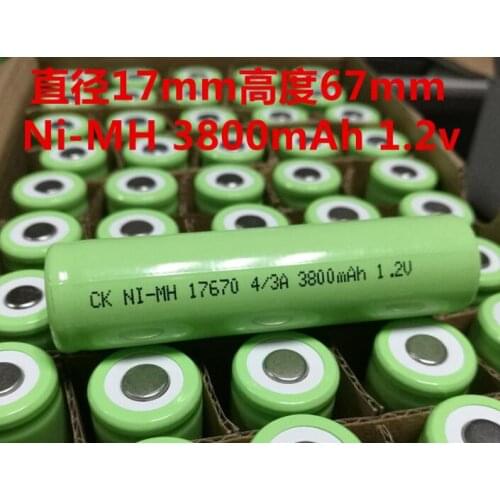 4PCS Ni-MH rechargeable battery 17670 nickel-metal hydride battery 4/3A 17670 3800MAH1.2V