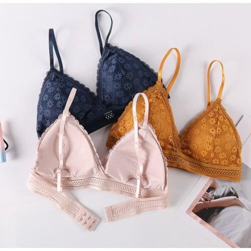 Lingerie Ultrathin Underwear Female Tops Lingerie New Women Sexy Lace Bra Pink Black Push Up Bras Backless Vest Padded Bralette